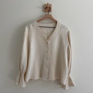 Nothing Fits But cream gauze blouse (L/XL)